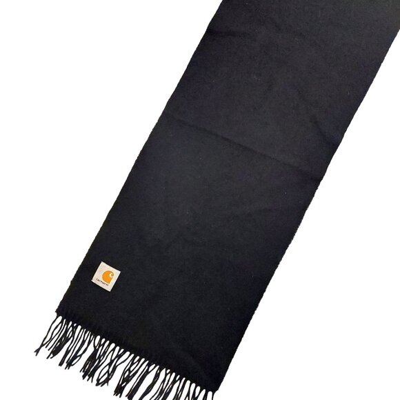 Carhartt Classic Retro Vintage Black Wool Scarf - Picture 3 of 9
